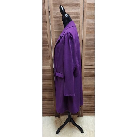 Torrid Womens Long Purple Ponte Trench Coat Plus Size 3X Heavy Warm Dress Jacket - Picture 8 of 10